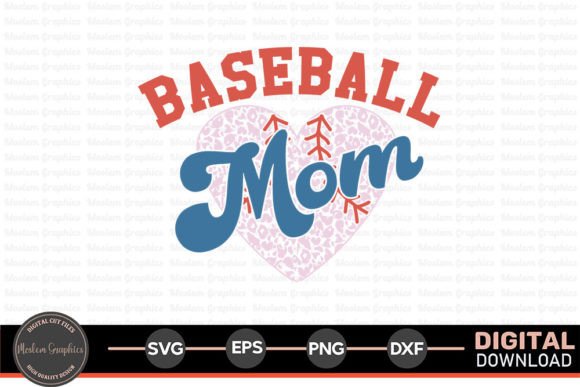 Baseball Mom Retro SVG: Graphics for Crafts