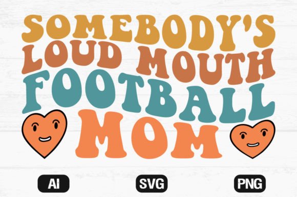 Football Mom Wavy Graphics for Crafts & Branding