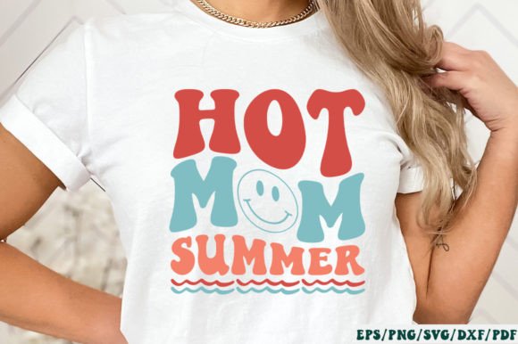 Hot Mom Summer Retro SVG: Graphics for Crafts