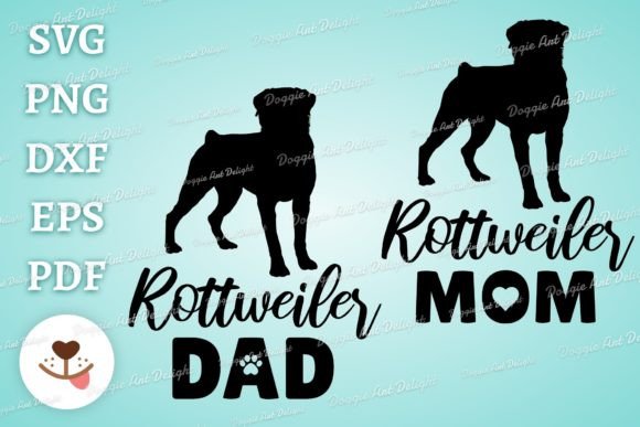 Rottweiler Mom Dad Graphics for Crafts & Branding