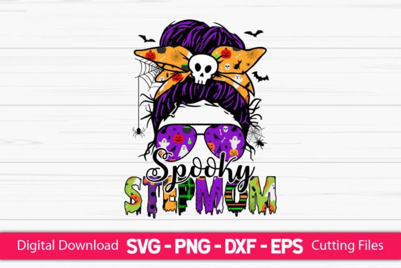 Spooky Step Mom Messy Bun: Graphics for Crafts