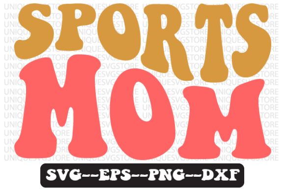 Sports Mom Groovy Retro SVG: Graphics for Crafts